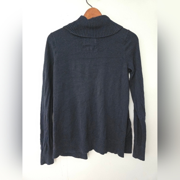 Hollister Sweater Womens Medium Navy Blue Pockets Mock Neck Preppy - Picture 5 of 9